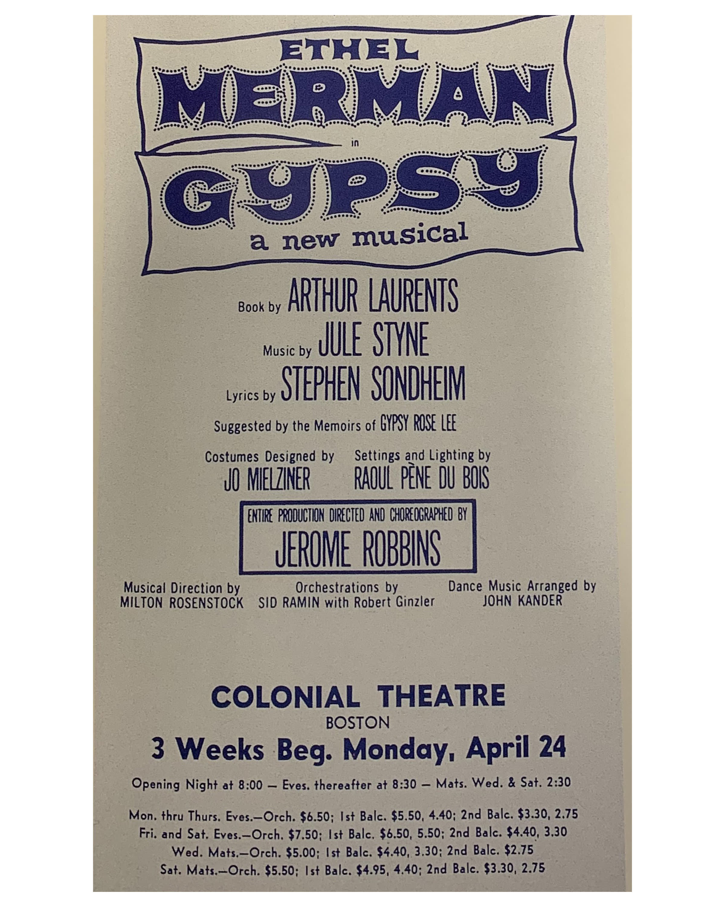 Gypsy Emerson Colonial Theatre Official Blog