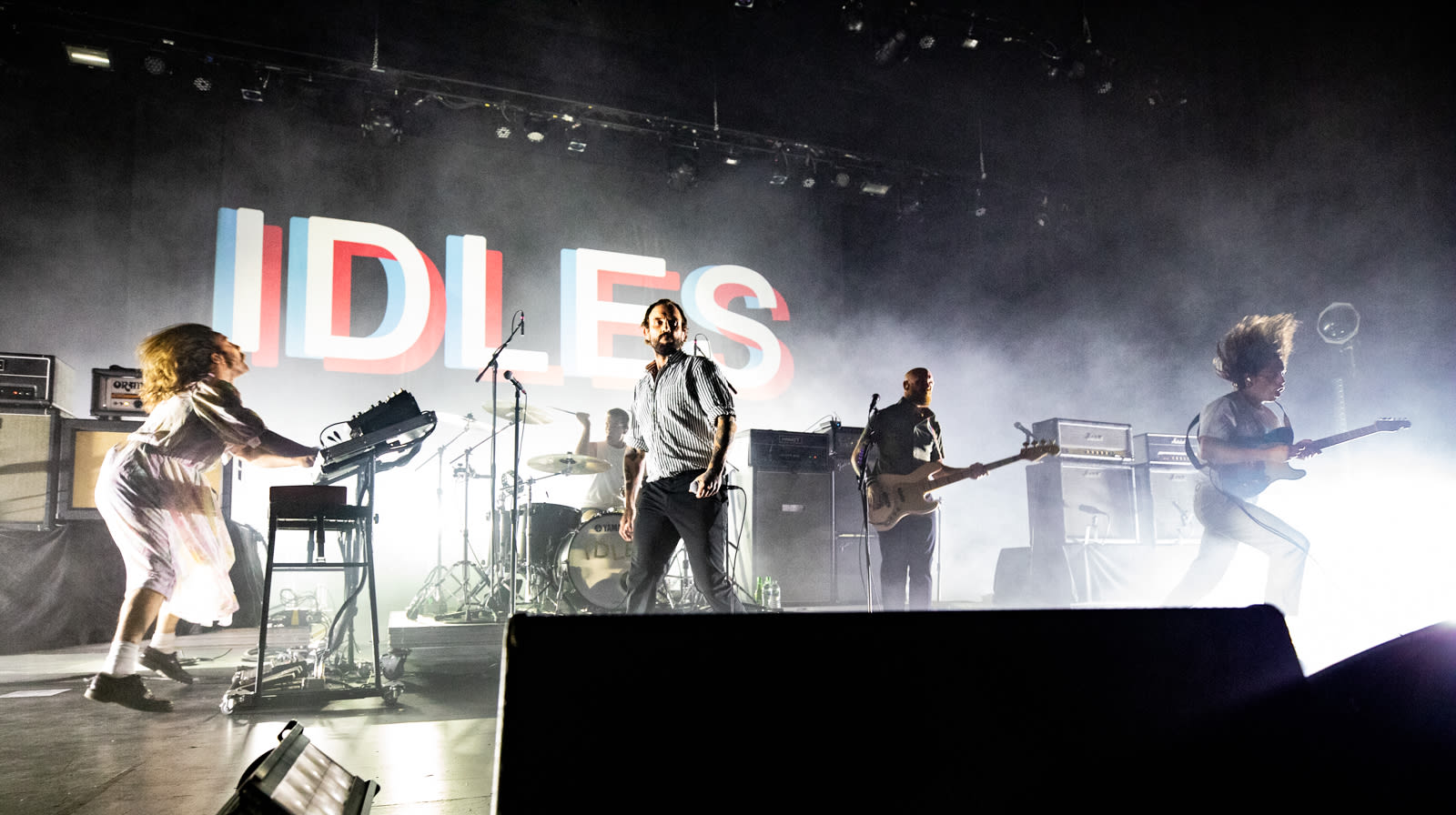 band on stage performing