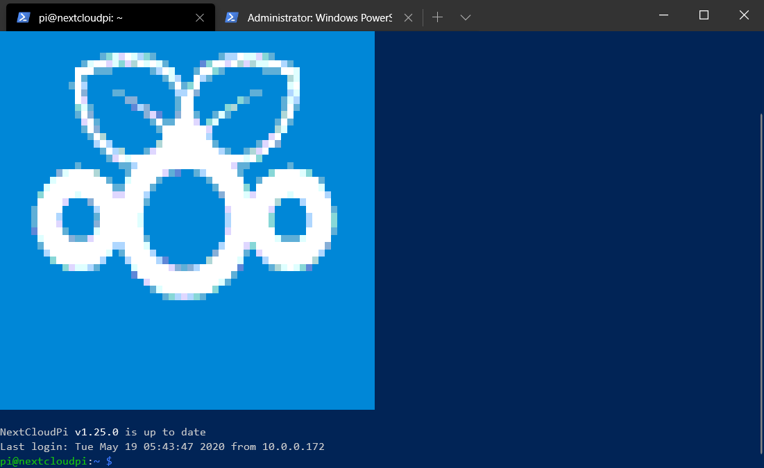 NextCloudPi SSH Welcome Screen