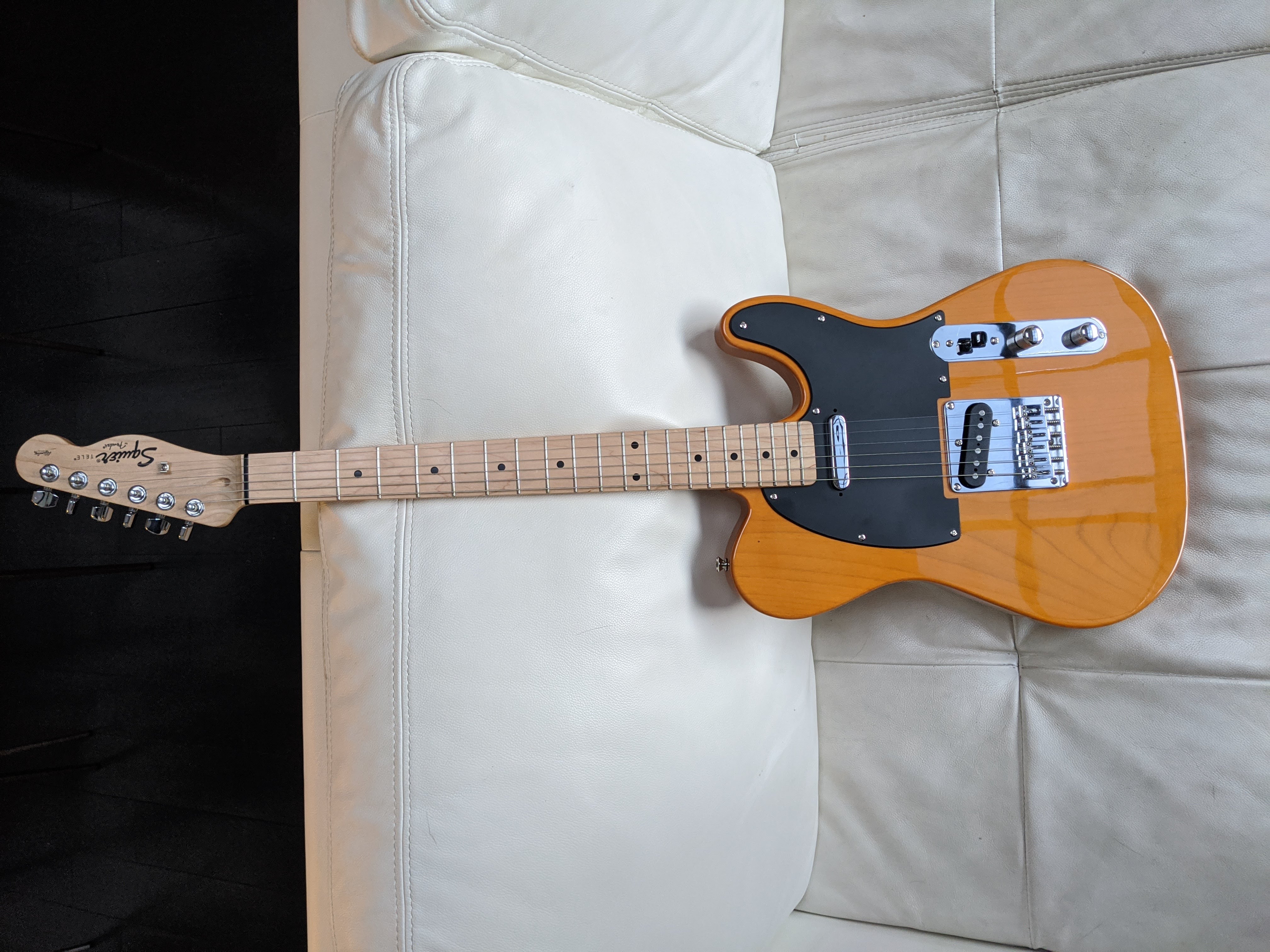 Matte Black Pickguard Telecaster Fender Squier Affinity Telecaster Butterscotch Blonde 3