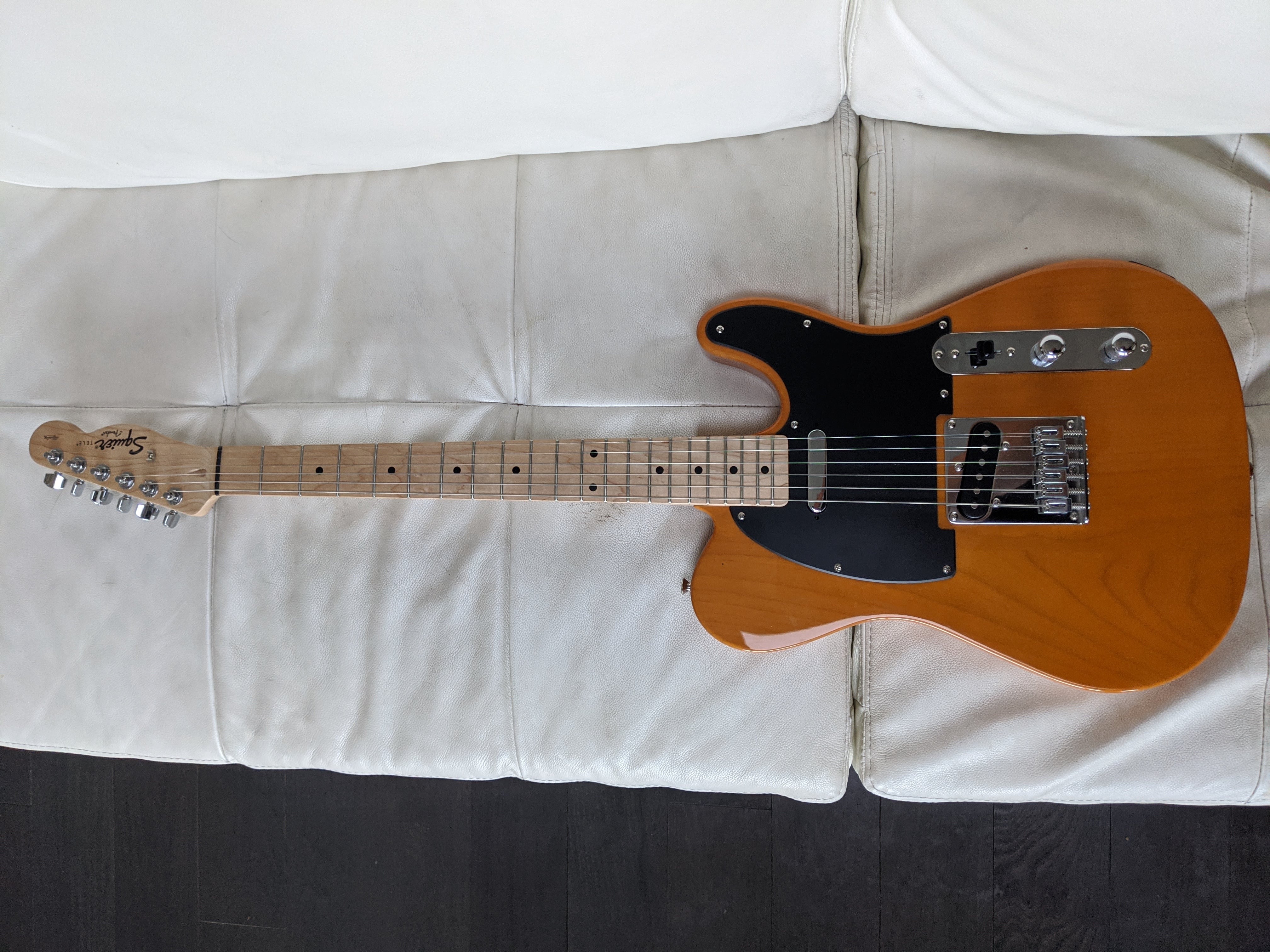 Matte Black Pickguard Telecaster Fender Squier Affinity Telecaster Butterscotch Blonde 1