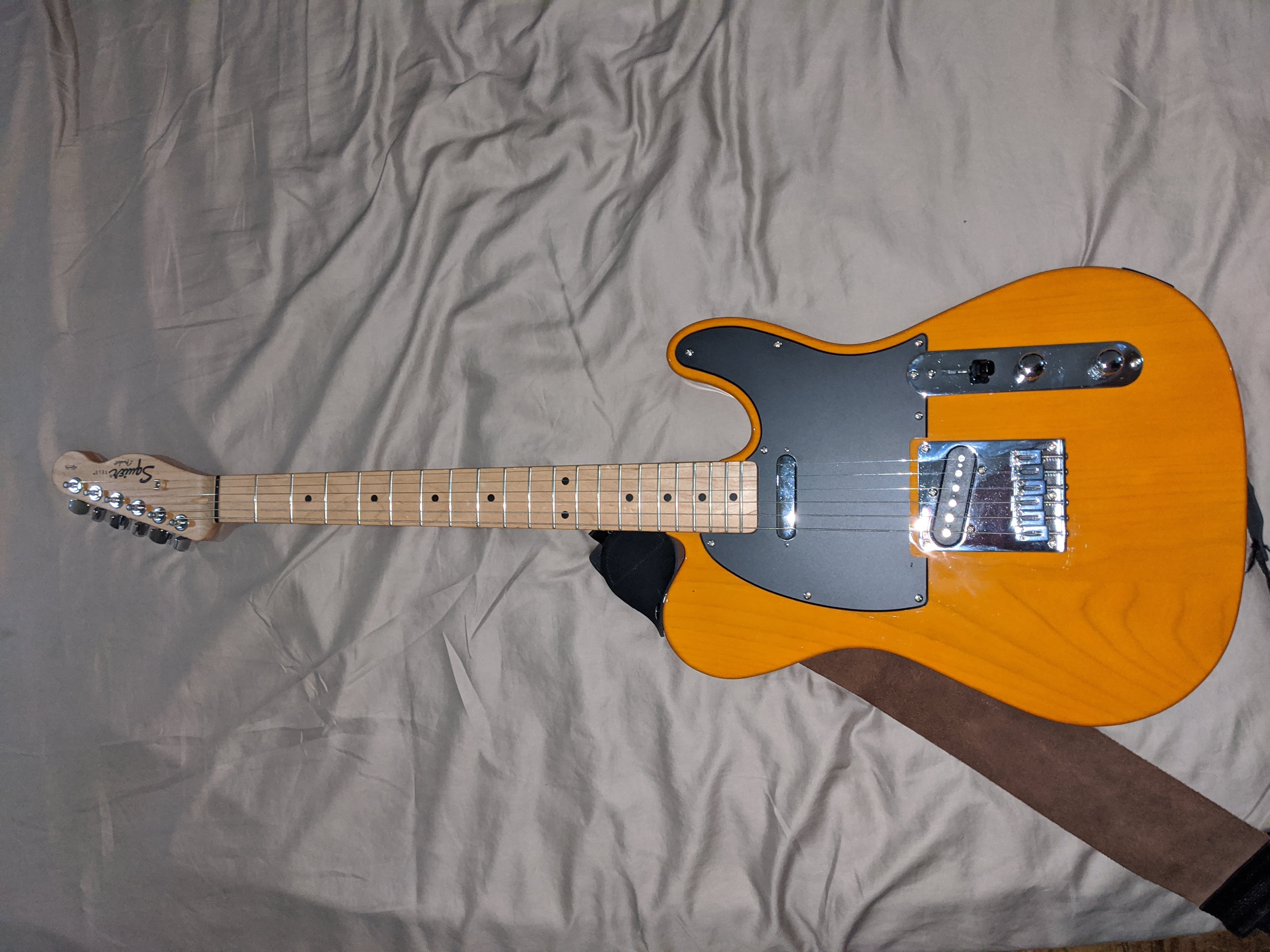 Matte Black Pickguard Telecaster Fender Squier Affinity Telecaster Butterscotch Blonde 4