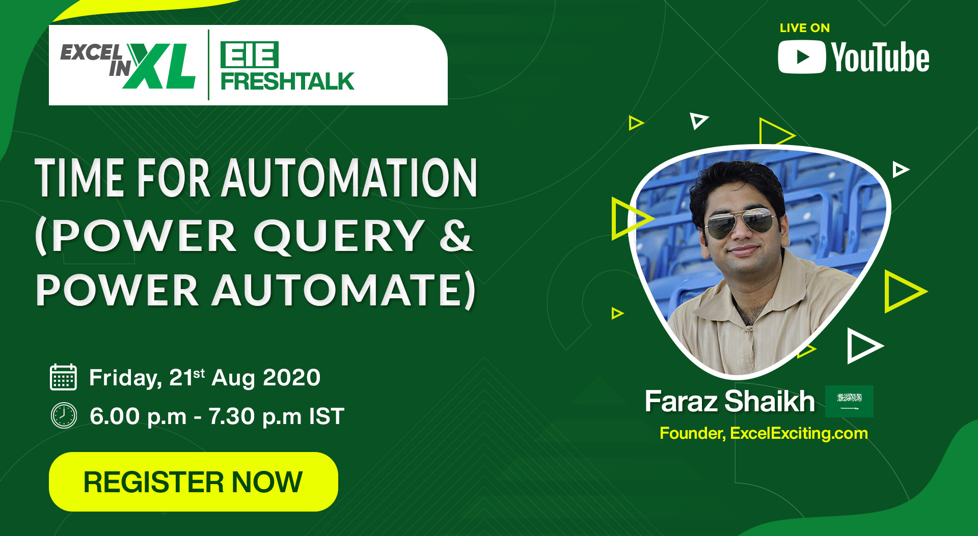 Time for Automation (Power Query & Power Automate) by Faraz Shaikh | EiEFreshTalk by Excel in Excel