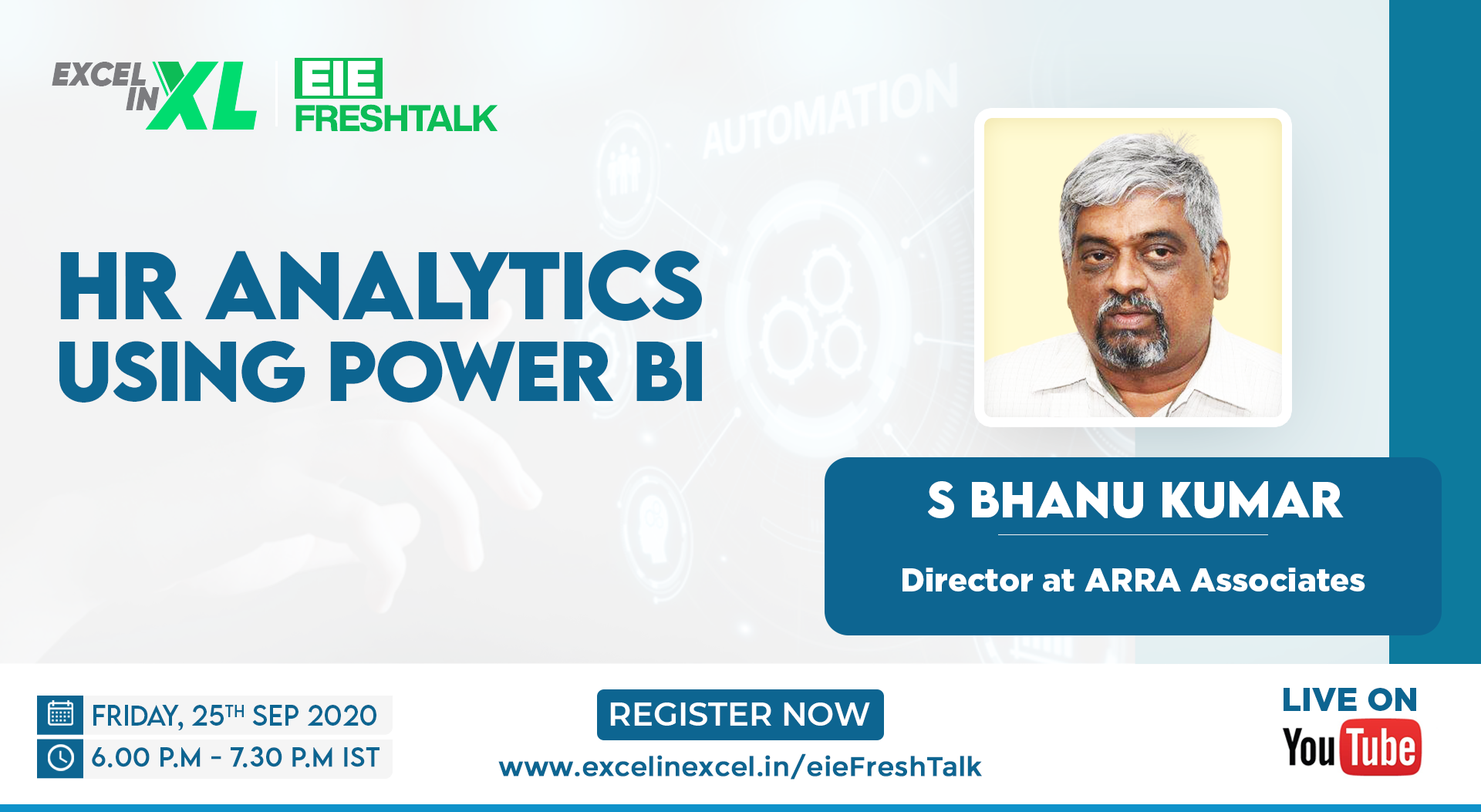 HR Analytics using Power BI by S Bhanu Kumar | #EiEFreshTalk by Excel in Excel