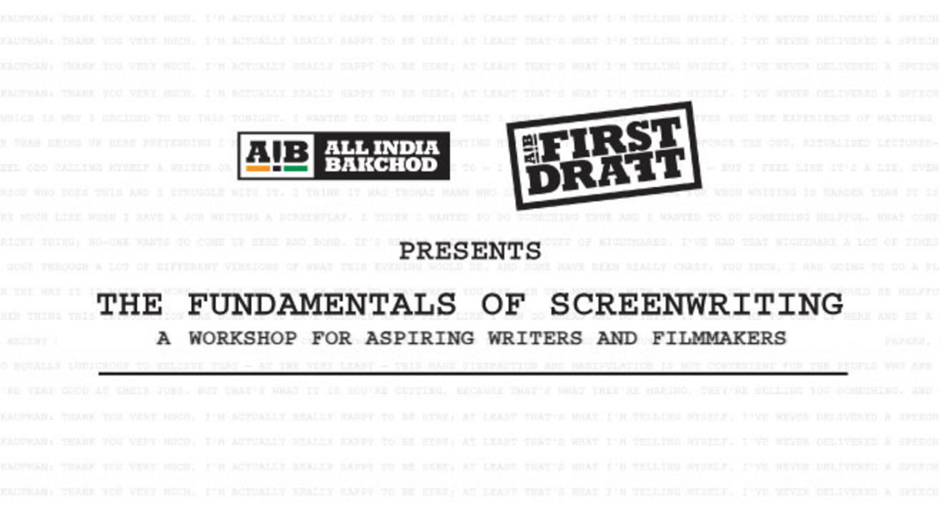 AIB First Draft Presents The Fundamentals of Screenwriting