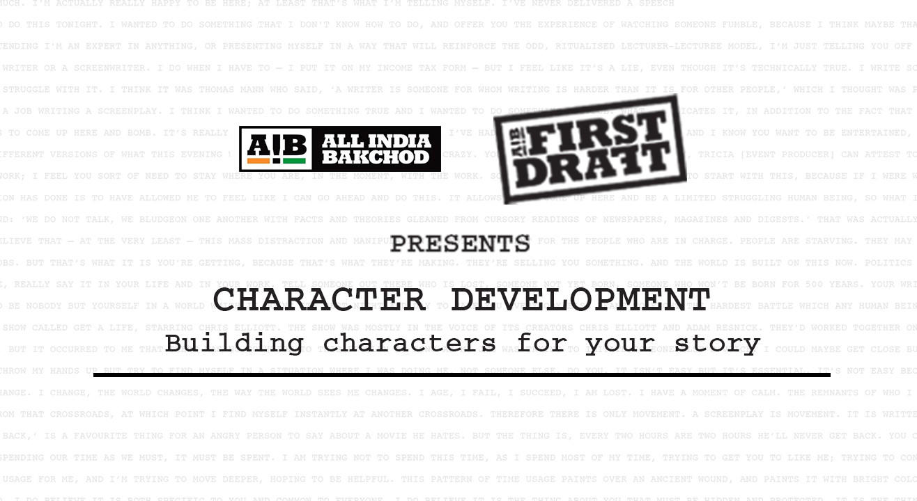 AIB First Draft presents Character Development: A One Day Screenwriting Workshop