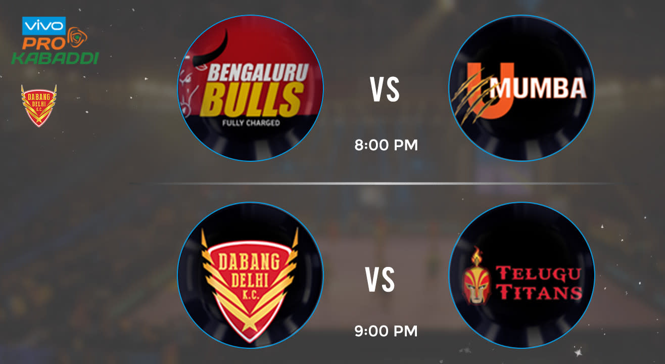 Pro Kabaddi Tickets - Bengaluru Bulls vs U Mumba & Dabang Delhi vs Telugu Titans