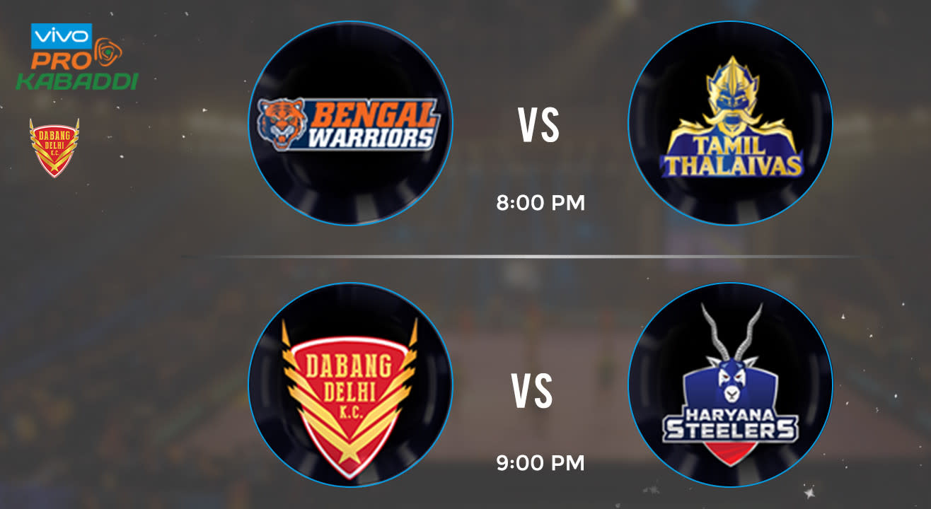 Pro Kabaddi Tickets - Bengal Warriors vs Tamil Thalaivas & Dabang Delhi vs Haryana Steelers