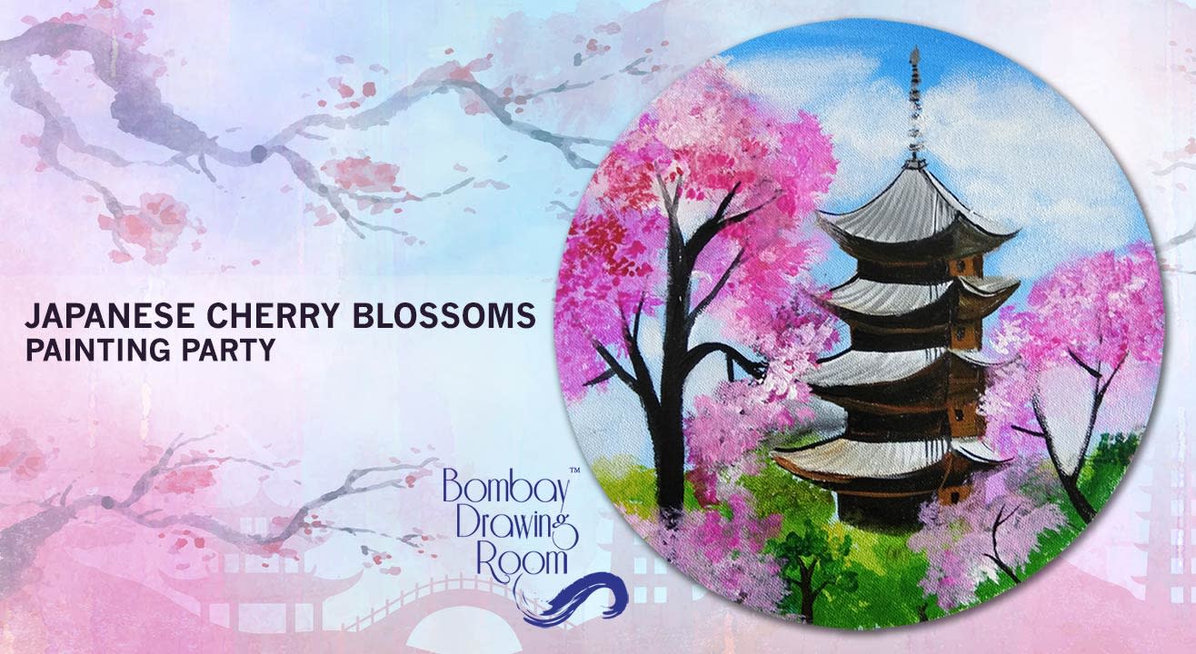 Japanese Cherry Blossoms - Circular Canvas Painting Workshop