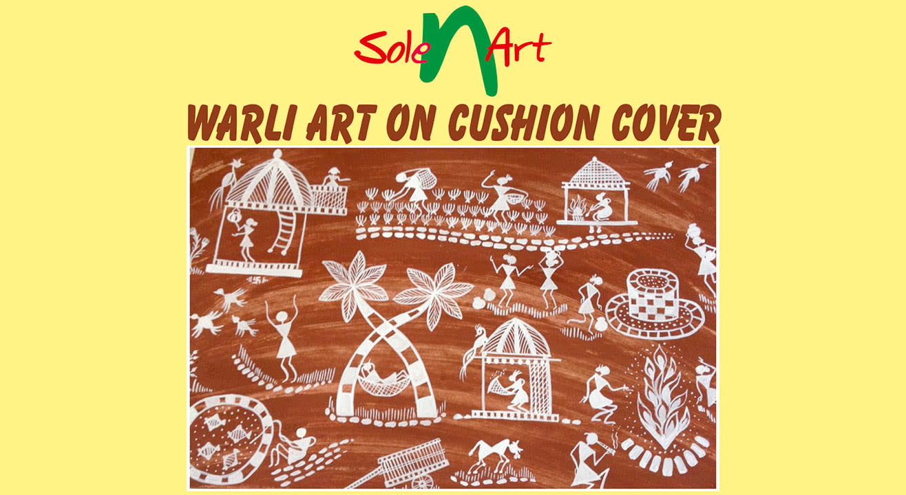 Warli Art on Cushion Cover