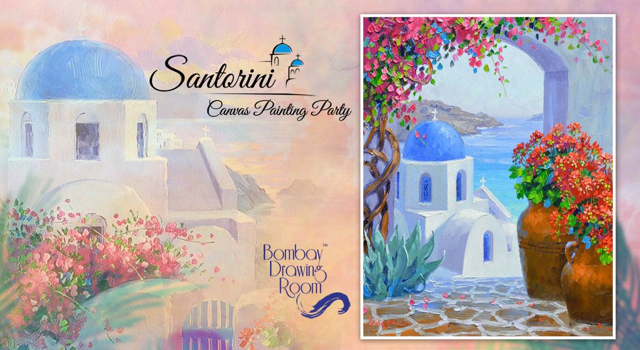 Shimmering Santorini - Canvas Painting Party