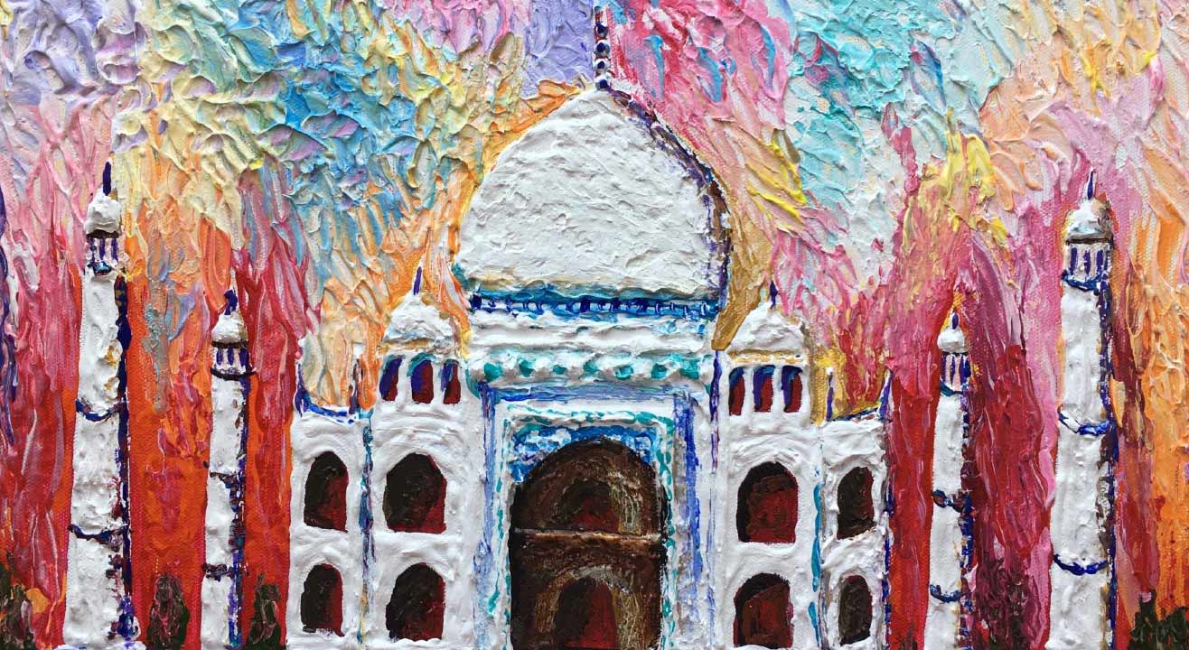 Knife painting party - The majestic Taj Mahal