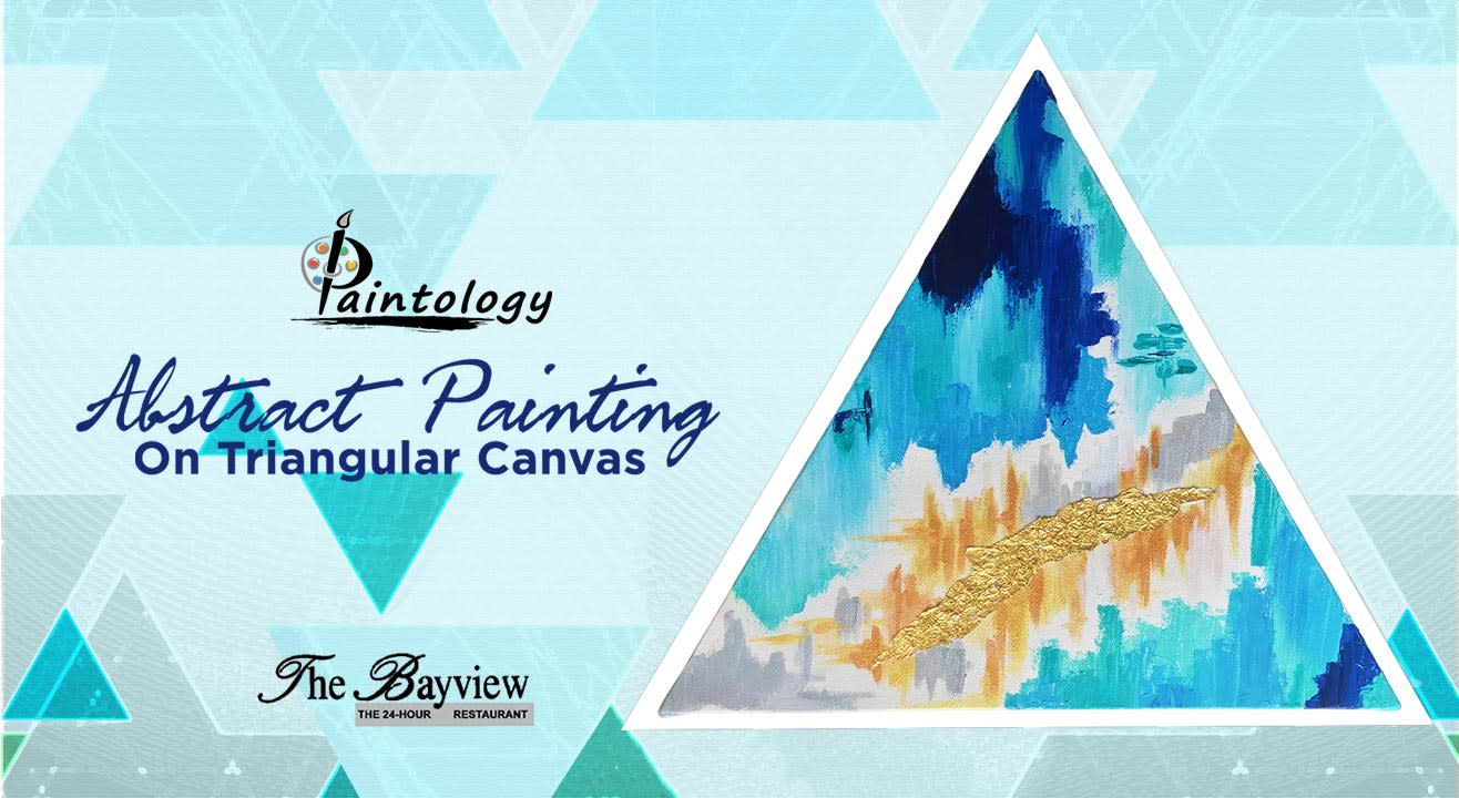 Abstract painting on Triangle Canvas