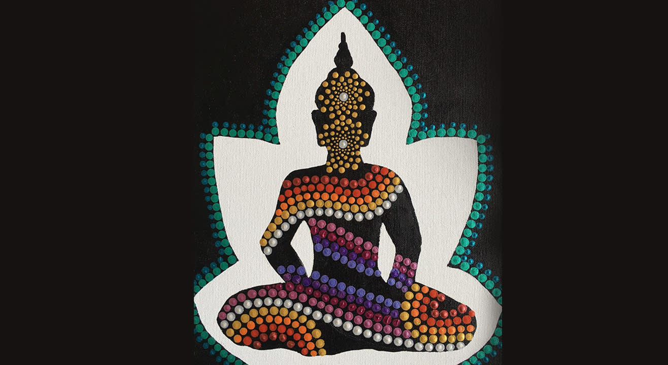 Dot Art Mandala Buddha on Canvas