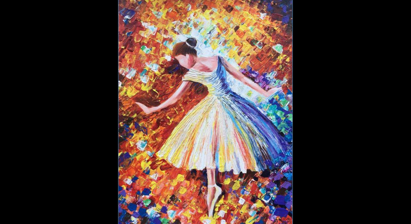 Palette knife painting of a Ballerina