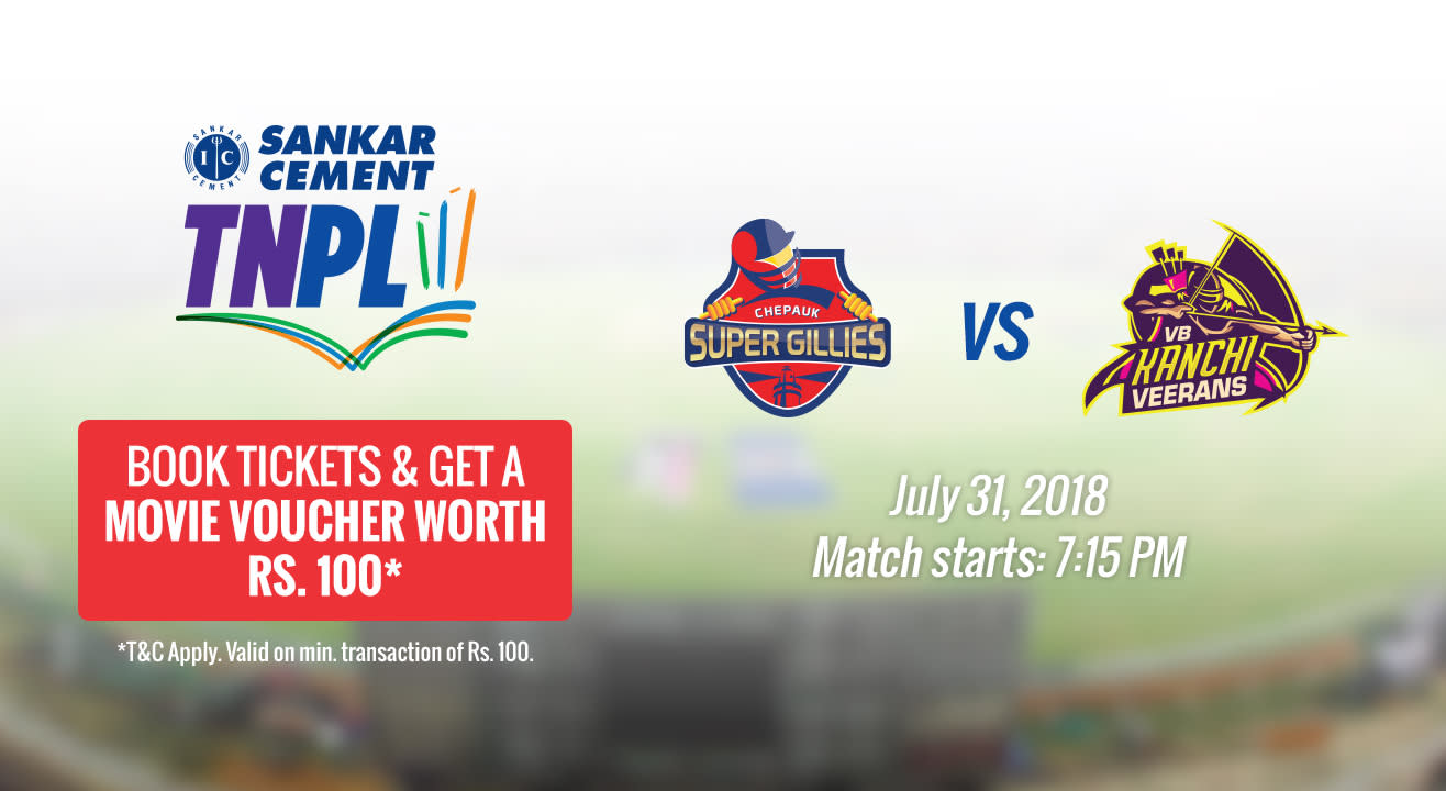 TNPL 2018 | Chepauk Super Gillies vs VB Kanchi Veerans