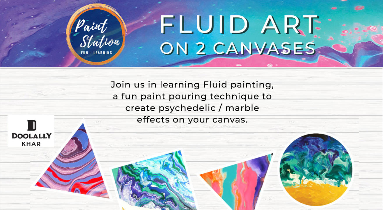 Fluid Art on 2 Canvases