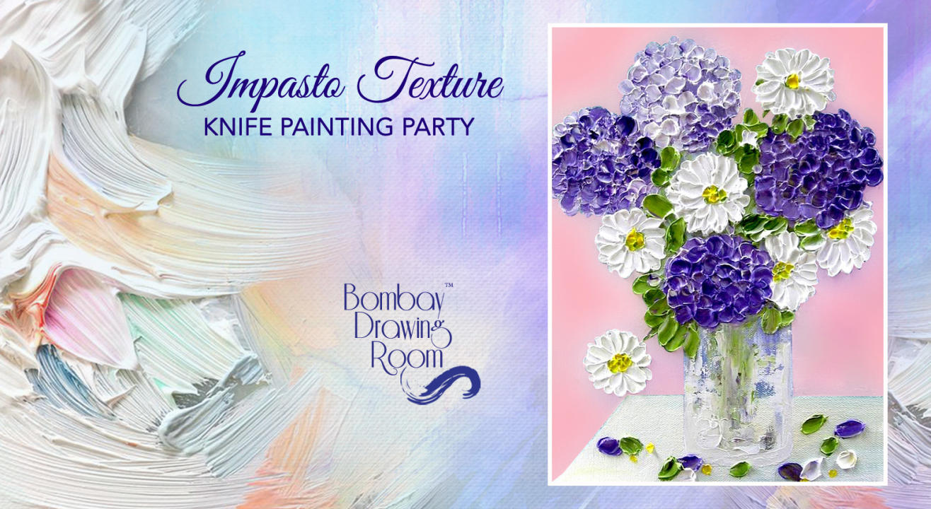 Impasto Texture Knife Painting Party by Bombay Drawing Room