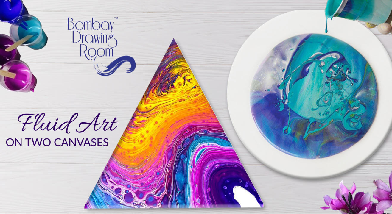 Fluid Art on Two Canvases by Bombay Drawing Room