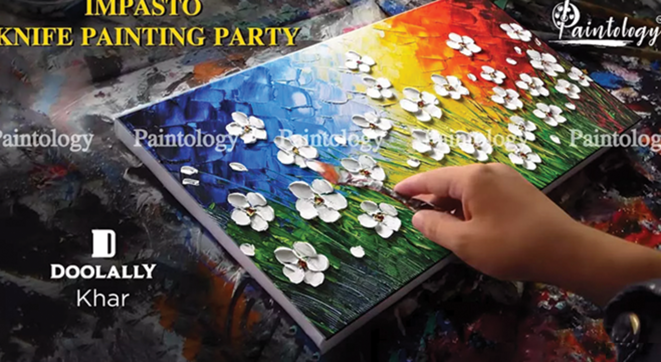 Impasto Knife painting party by Paintology