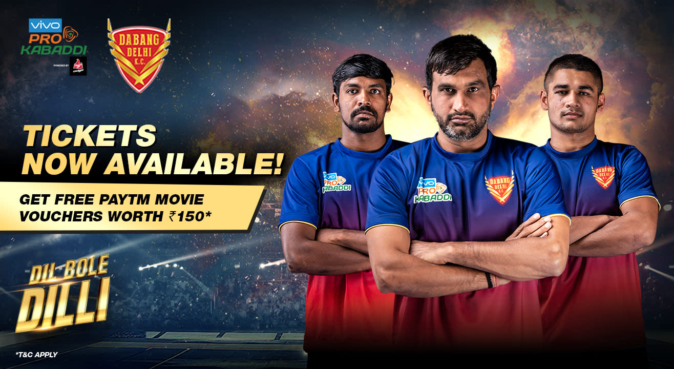 VIVO Pro Kabaddi 2018-19: Dabang Delhi K.C. Tickets, schedule, squad & more!