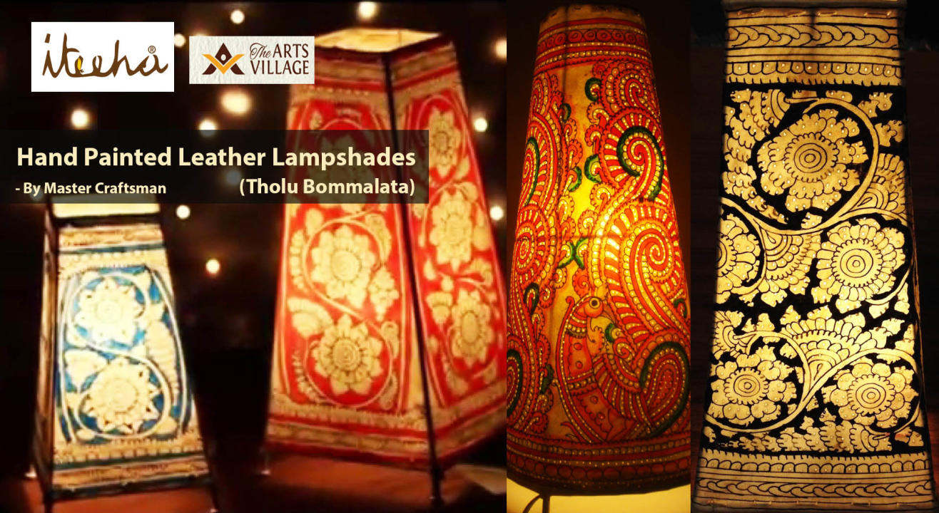 hand painted leather lamp shades