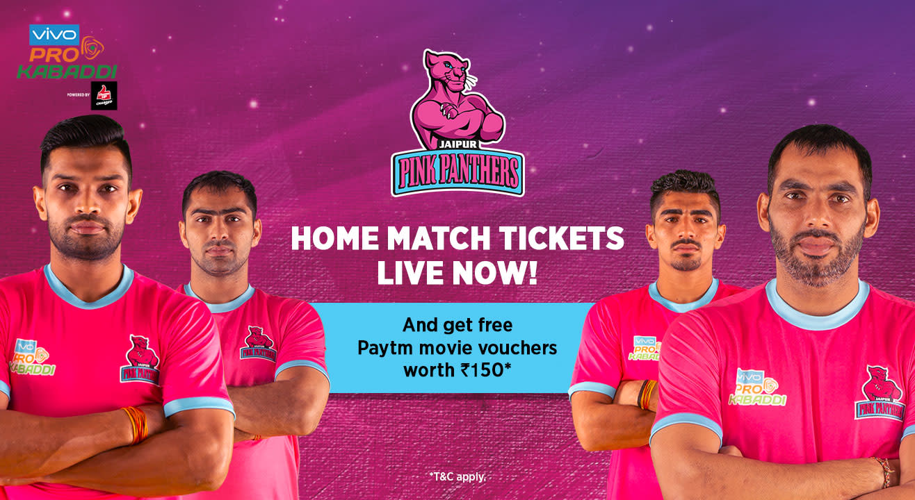 VIVO Pro Kabaddi 2018-19: Jaipur Pink Panthers Tickets, schedule, squad & more!