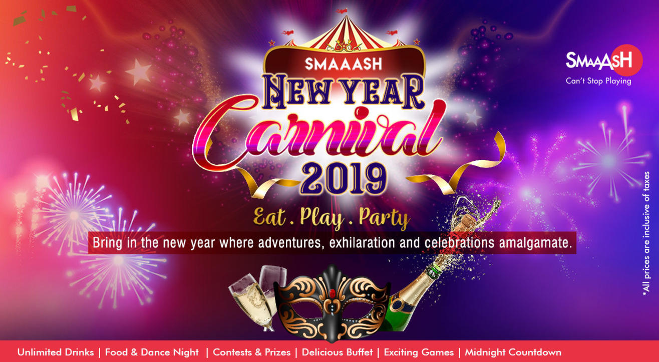 SMAAASH New Year Bash 2019 -  Lido Mall, MG Road, Bengaluru