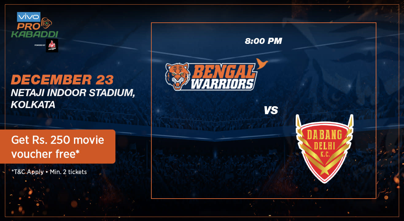 VIVO Pro Kabaddi - Bengal Warriors vs Dabang Delhi K.C.