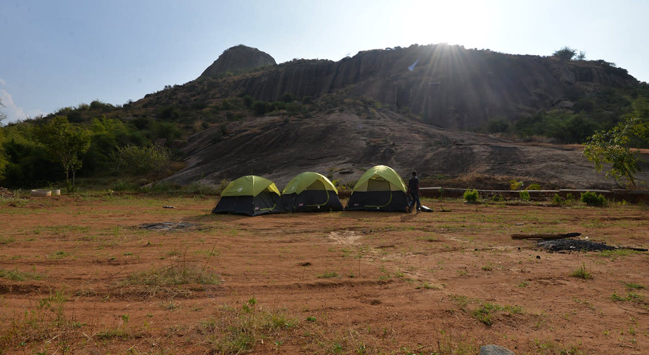 Rock side camping at Ramanagar