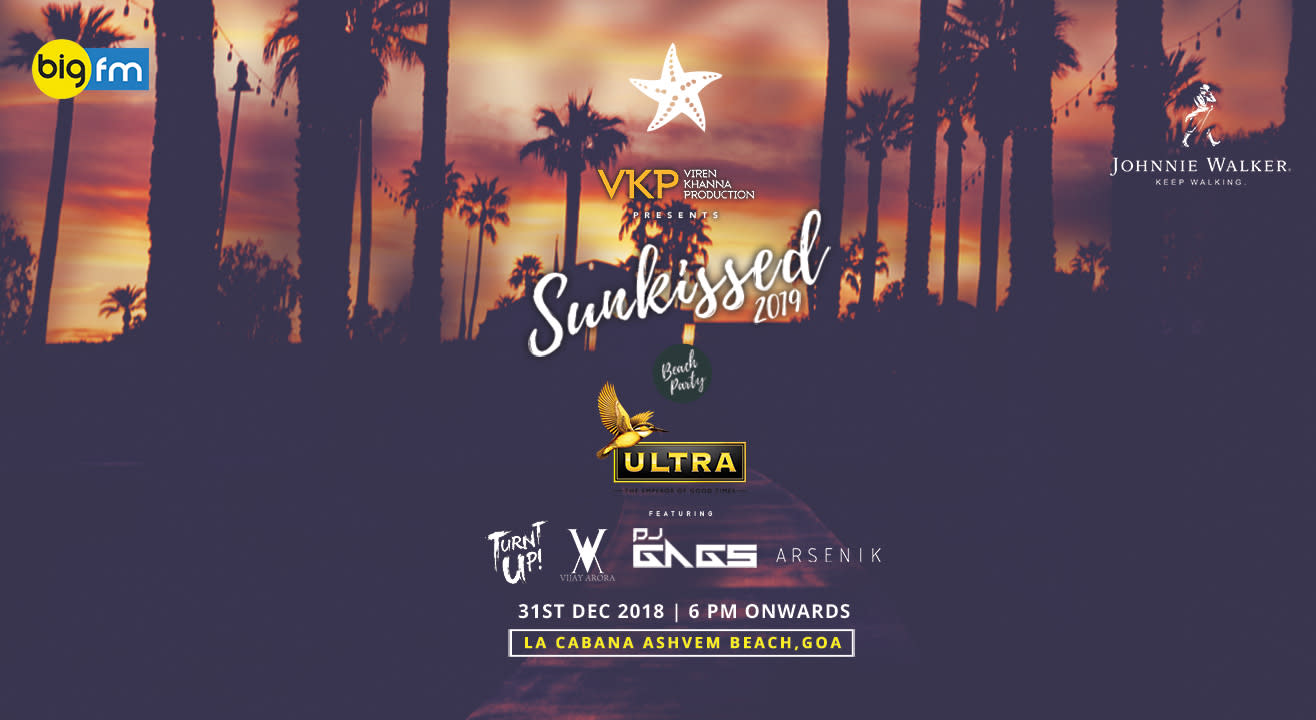 VKP Presents Sunkissed 2019 New Year's Eve Party at La Cabana, Goa