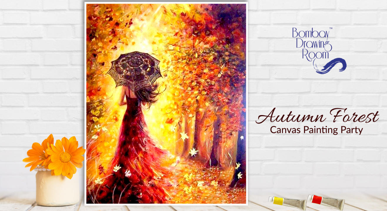 Autumn Forest Canvas Painting Party by Bombay Drawing Room