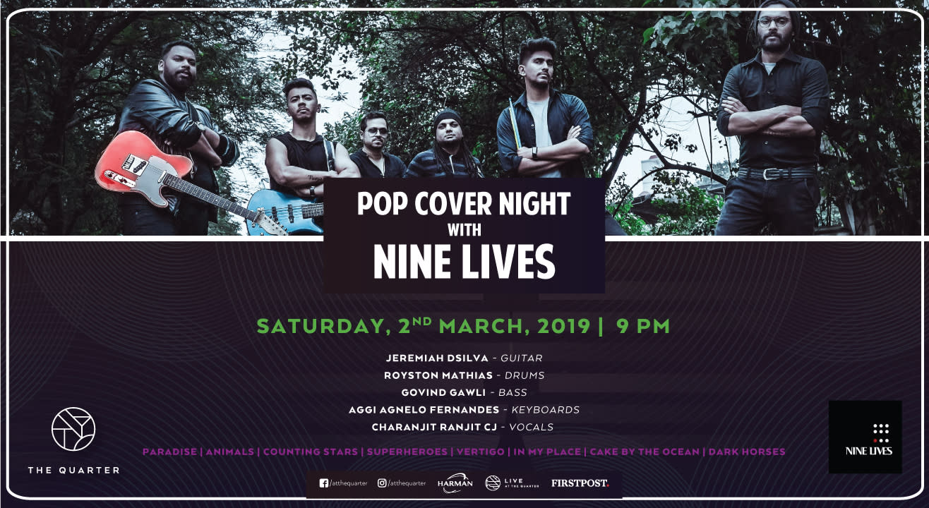 Pop Cover Night with Nine Lives at The Quarter