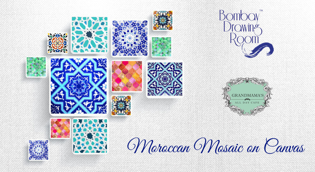 Moroccan Mosaic on Canvas by Bombay Drawing Room
