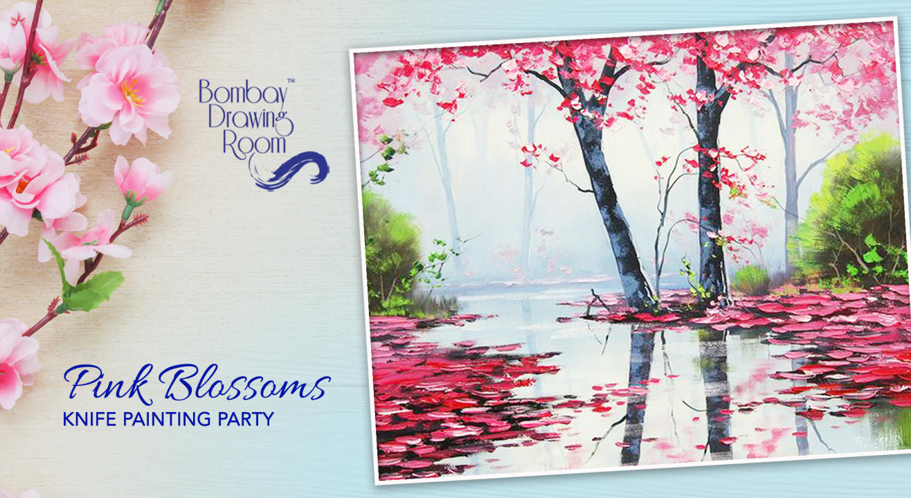 Pink Blossoms Knife Painting Party by Bombay Drawing Room