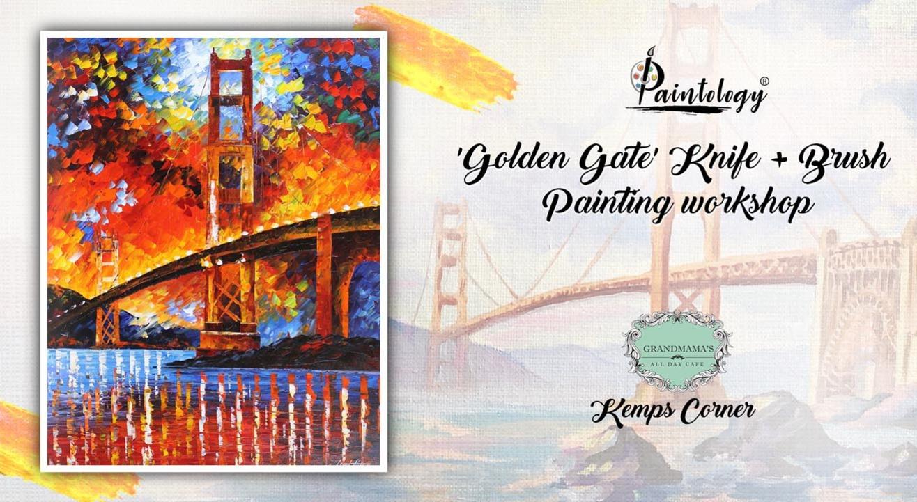 Golden Gate Bridge ’ Knife + brush Painting workshop, Kemps Corner