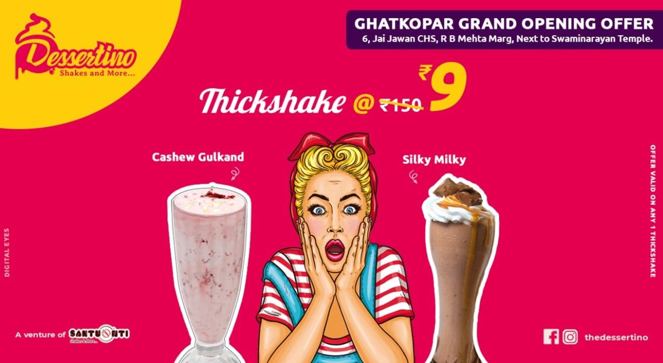 Dessertino Shakes @Rs 9 Only 