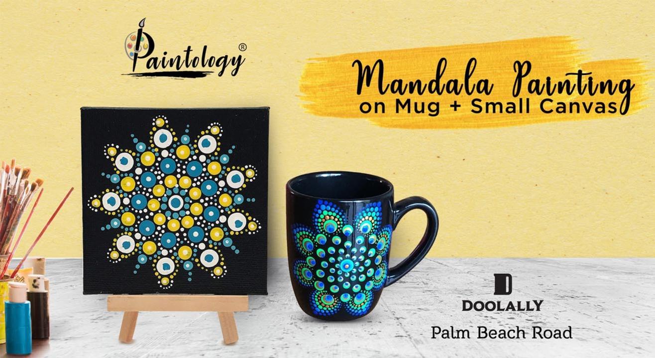 Mandala Painting on Mug + Mini Canvas ,VASHI by Paintology