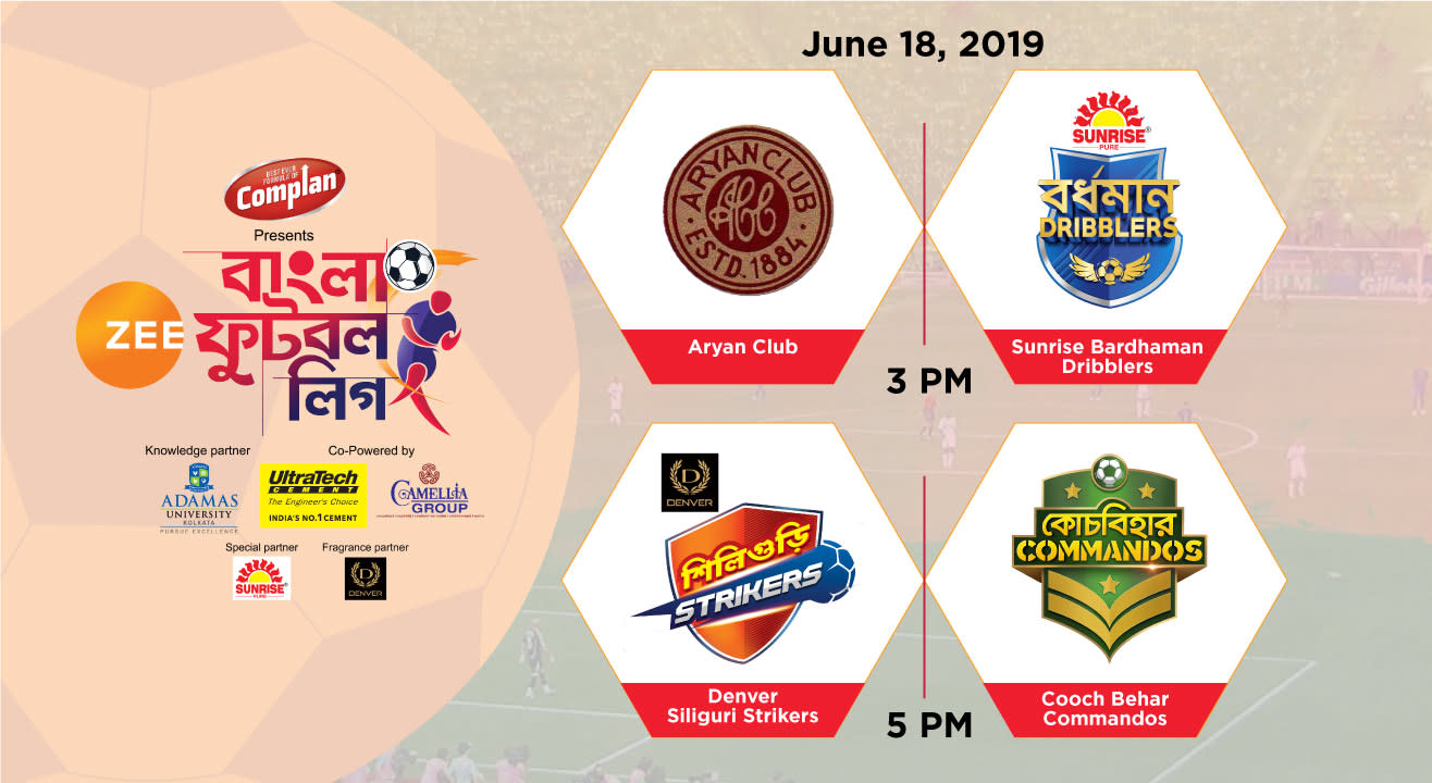 ZBFL 2019 : Aryan Club vs Sunrise Bardhaman Dribblers and Denver Siliguri Strikers vs Cooch Behar Commandos