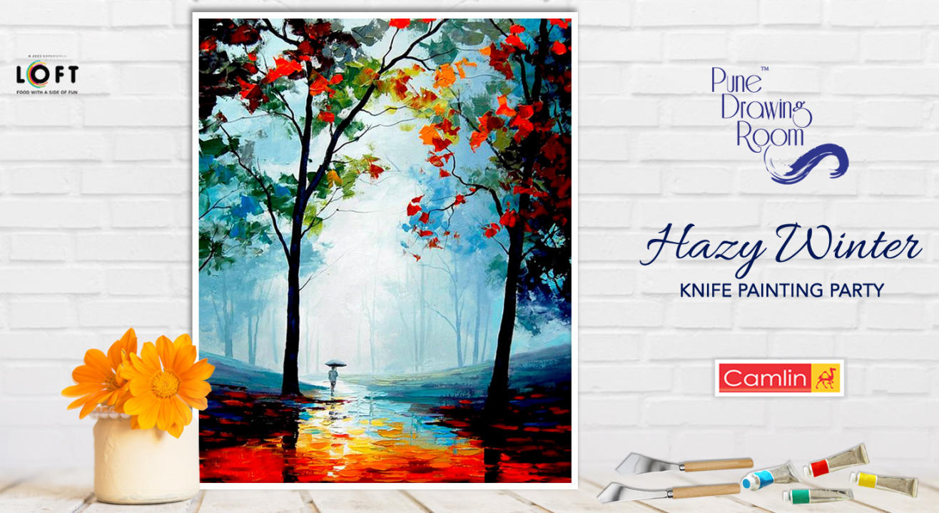 Hazy Winter Knife Painting Party by Pune Drawing Room