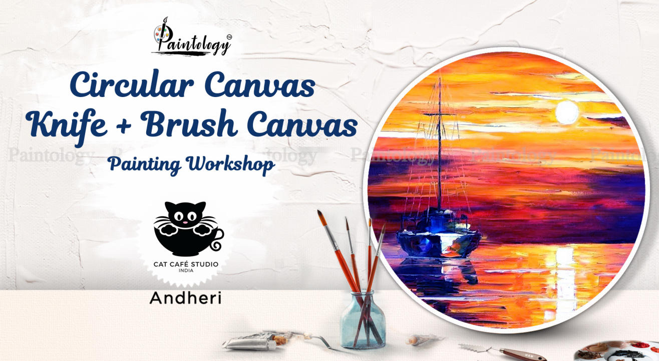 Circular Canvas Painting Party-‘Sunset Sail’