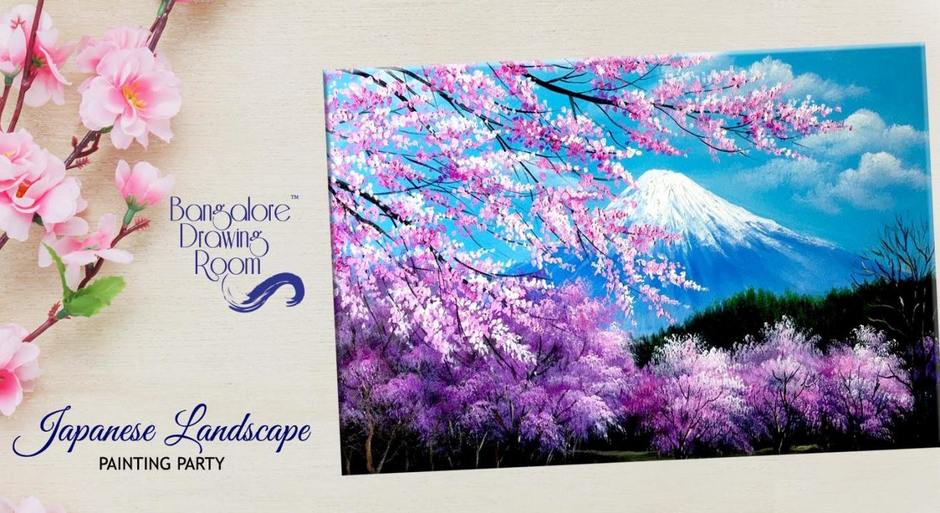 Japanese Landscape Painting Party by Bangalore Drawing Room