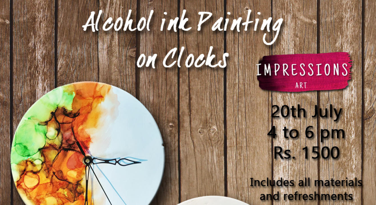 Alcohol ink Painting on Clocks