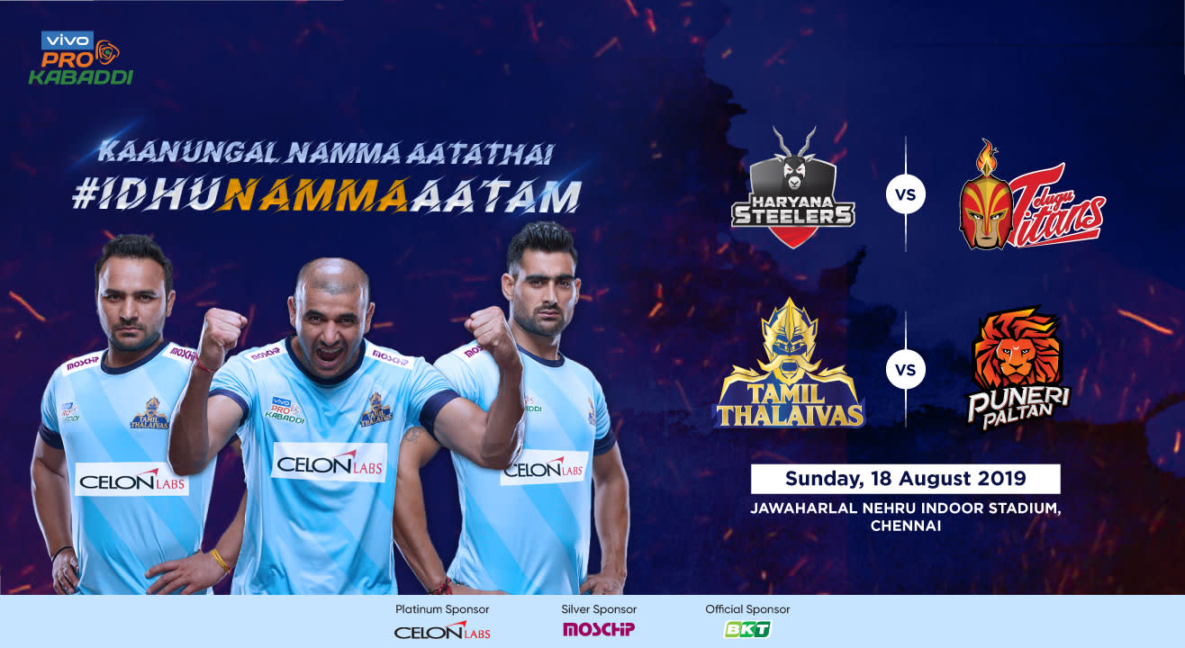 VIVO Pro Kabaddi 2019 - Haryana Steelers vs Telugu Titans and Tamil Thalaivas vs Puneri Paltan