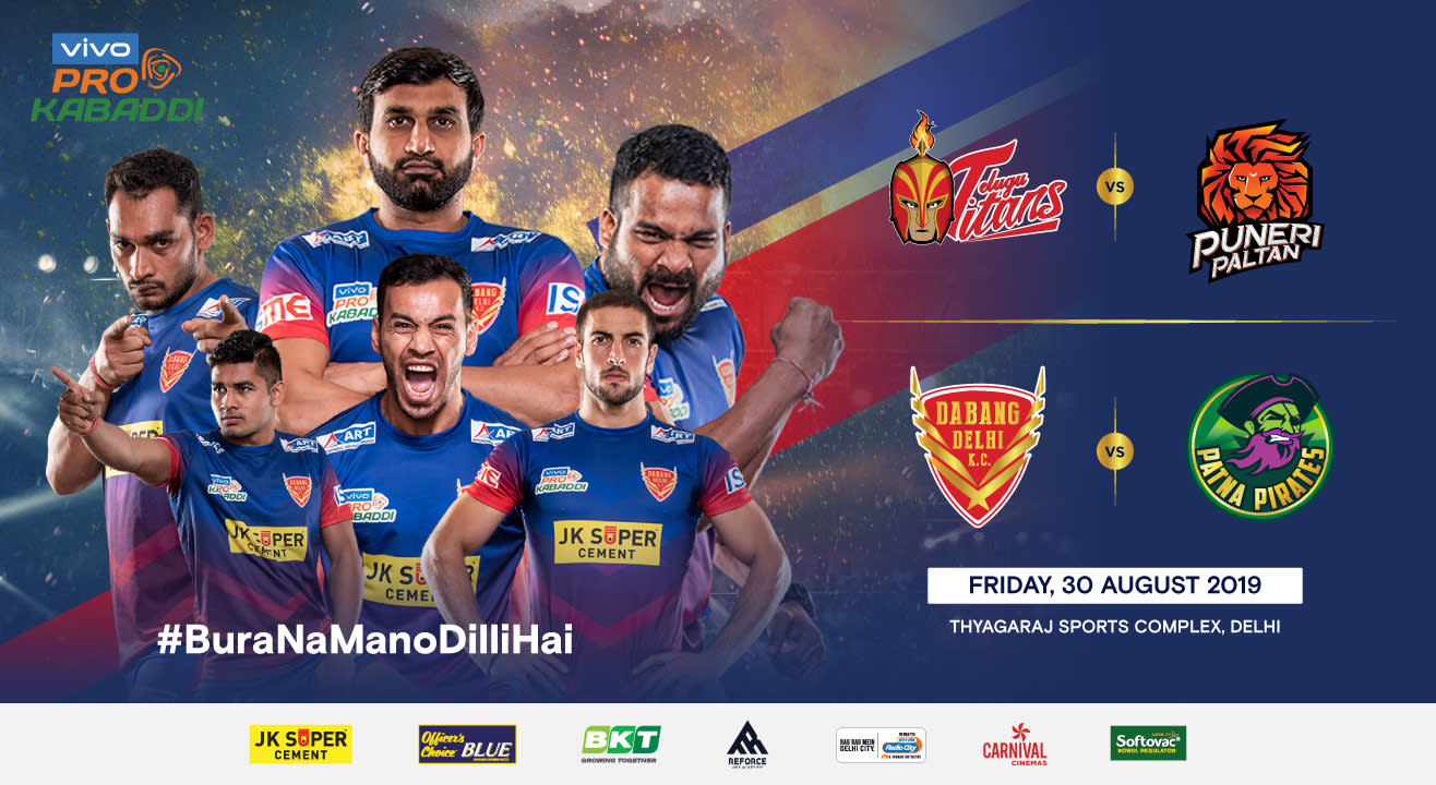 VIVO Pro Kabaddi 2019 - Telugu Titans vs Puneri Paltan and Dabang Delhi K.C. vs Patna Pirates