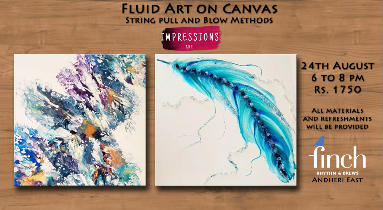 Fluid Art- String Pull and Blow Method, with Impressions Art