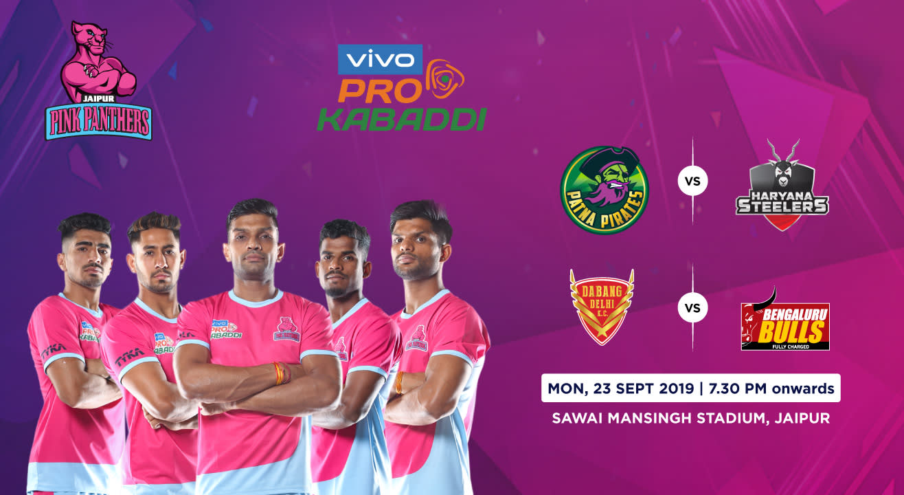 VIVO Pro Kabaddi 2019 - Patna Pirates vs Haryana Steelers and Dabang Delhi K.C. vs Bengaluru Bulls