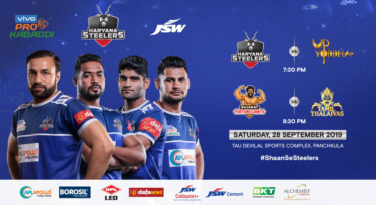 VIVO Pro Kabaddi 2019 - Haryana Steelers v U.P. Yoddha and Gujarat Fortunegiants v Tamil Thalaivas