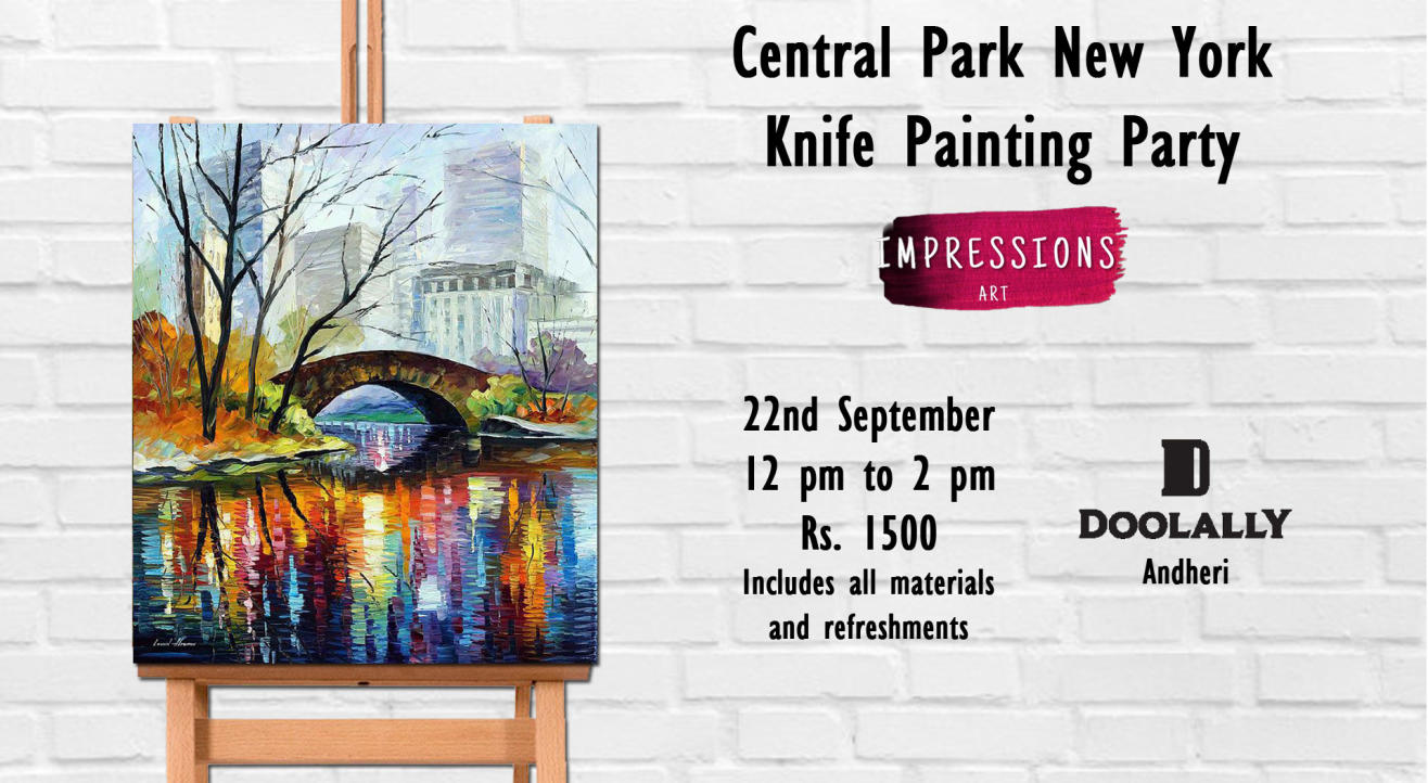 Central Park-Knife Painting Party, With Impressions Art