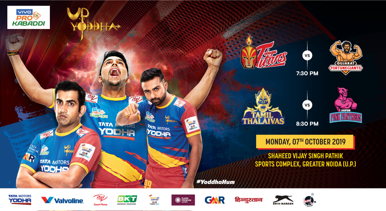 VIVO Pro Kabaddi 2019 - Telugu Titans vs Gujarat Fortunegiants and Tamil Thalaivas vs Jaipur Pink Panthers